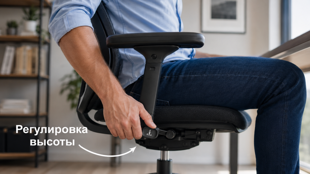 Как правильно отрегулировать офисное кресло по высоте для здоровой осанки